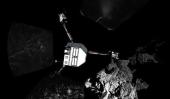 Reconstrucción del sitio donde esta ubicado Philae a partir de una foto panorámica tomada por él. (ESA)