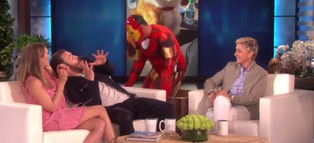 Chris Evans recibe un susto de Iron Man