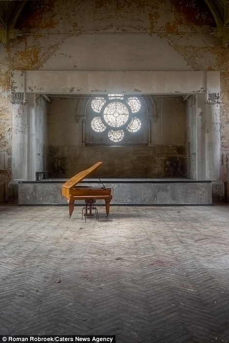 Some instruments appear to have been shrunk by the scale of their empty surroundings
