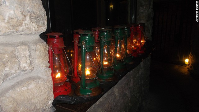 After 6 p.m. it's lights out down in the Labyrinth. Each tour team is given a gas lantern and has to navigate their way around the pitch black caves.