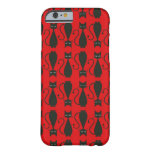 Red and Black Goth Cat Pattern iPhone 6 Case