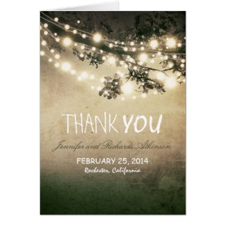 night lights rustic thank you cards