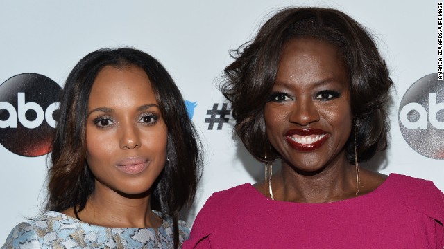 Kerry Washington, left, was left out of the SAG and Golden Globes nominations, but Viola Davis received both.