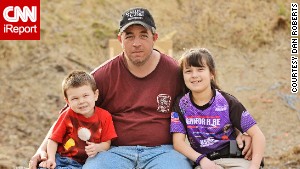 Dan Roberts and his two children.