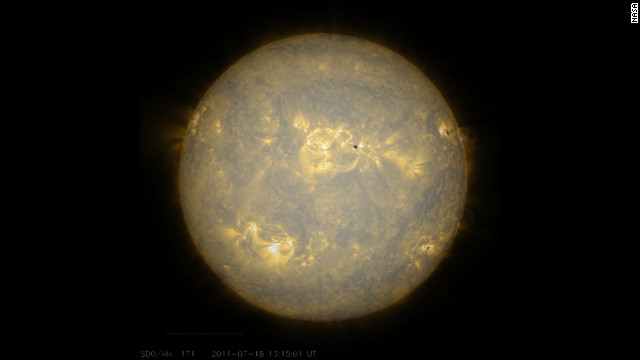 Sunspots, which are cooler, darker areas of intense magnetic activity, are most often the source of solar storms. If we take the observations of the sun's lower atmosphere in extreme ultraviolet light July 17-18, 2011.