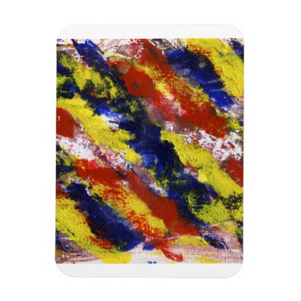 Bright Red Yellow Blue Painted Blob Stripes Magnet