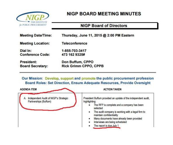 NIGP Audit Board Meeting
