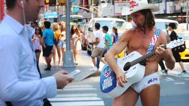 The Naked Cowboy has been a fixture of Times Square for more than decade (and he's not truly naked). 
