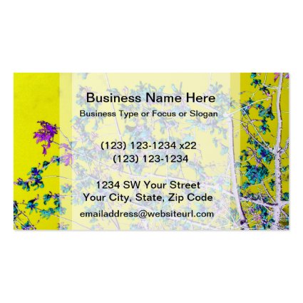 orchid flowers teal and yellow neat abstract desig business card templates