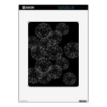 Black and white abstract spring flowers skin for the iPad