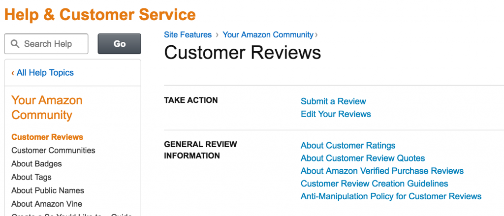 Amazon.com Help Customer Reviews