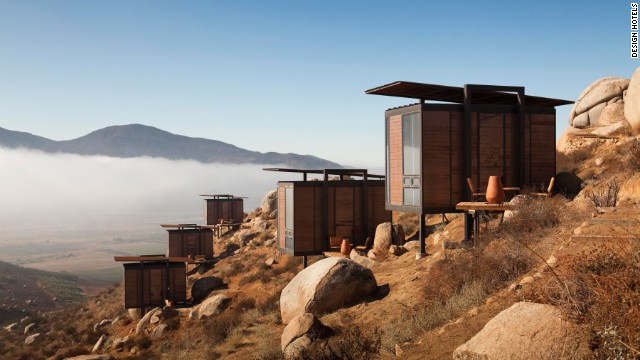 Endemico's designer shelters blend in to the landscape of Baja California, Mexico.