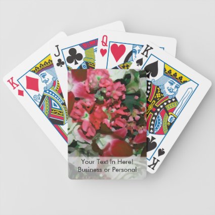 flower abstract red white pretty floral design card deck