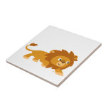 Cute Smart Cartoon Lion Tile
