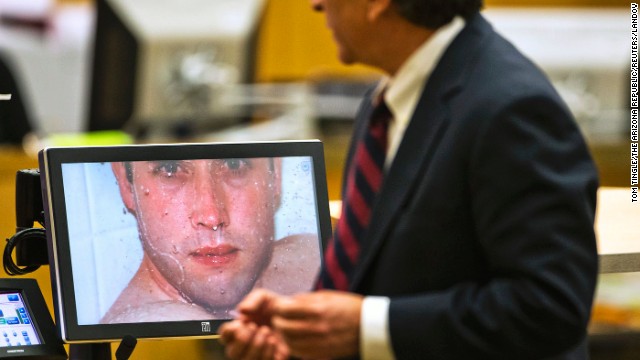On February 28, prosecutor Juan Martinez asks Arias about a photograph she took of Alexander in the shower moments before he was killed.