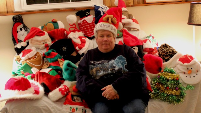 School bus driver <a href='http://ift.tt/13la6kM'>Maureen Moore</a> has about 30 Christmas-themed hats, including one just for "hump day," which she made at a student's request. She starts wearing them the first day after Thanksgiving, switching them out between her morning and afternoon runs. 