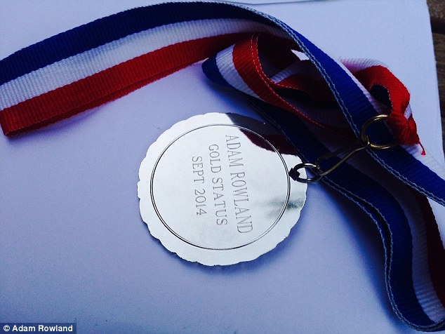 British Airways also presented Adam with a special medal once he landed in London after his last flight