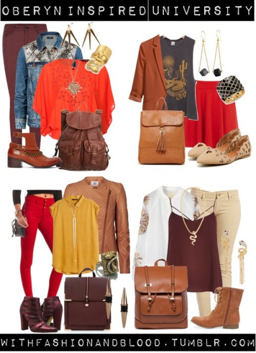 Oberyn inspired university outfits by withfashionandblood...
