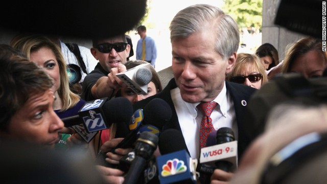 Former Virginia Gov. Bob McDonnell arrives at his corruption trial in Richmond, Virginia, on Thursday, September 4. A jury convicted McDonnell and his wife, Maureen, on charges related to influence peddling, concluding a sometimes dramatic trial and derailing the political ambitions of the one-time rising star in the Republican Party.