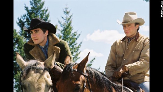 <strong>"Brokeback Mountain":</strong> Director Ang Lee, aided by a laconic script from Diana Ossana and Larry McMurtry, turned Annie Proulx's short story about the forbidden love between two Wyoming cowboys into a deeply affecting film. Jake Gyllenhaal and Heath Ledger (especially Ledger) earned raves for their performances, and both Lee and the screenwriters won Oscars.