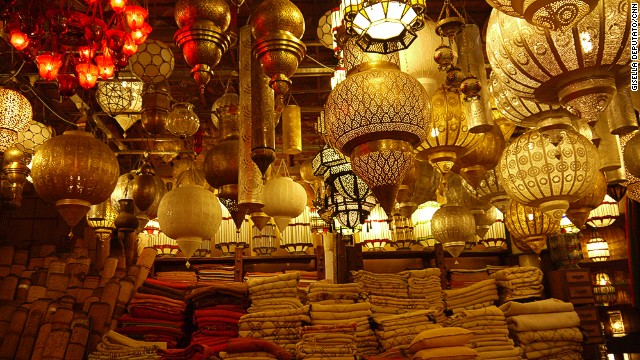 Marrakech's warren of side streets and the sun-baked countryside beyond the city are home to numerous hidden attractions. This lamp bazaar can be found in the old medina.