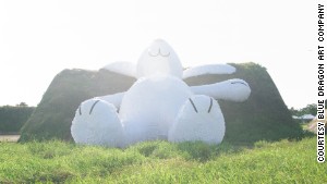 Florentijn Hofman\'s new work is a giant fluffy rabbit.