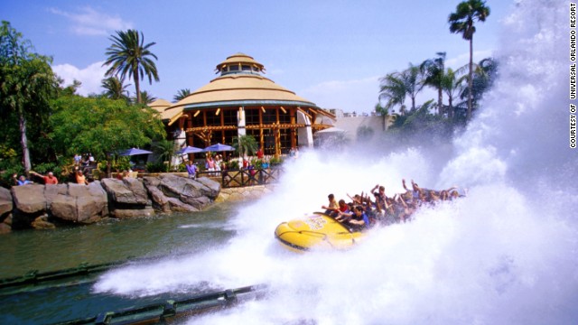 11. Islands of Adventure at Universal Orlando features the Jurassic Park river adventure, where visitors will spot friendly and not-so-friendly dinosaurs. 
