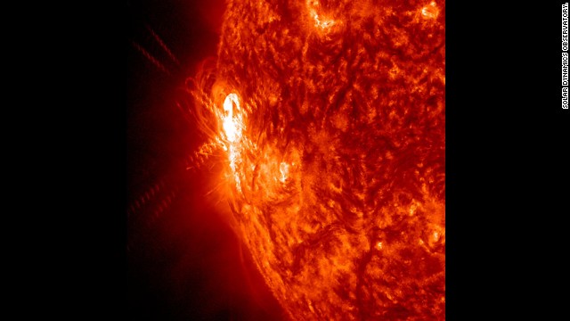 A large active region is giving off warning signs that this could be the source of powerful solar storms. It has already shot off two smaller flares (Jan. 2, 2014) as shown here in a wavelength of extreme ultraviolet light. 