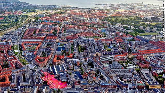 Copenhagen's Superkilen Park is a half-mile-long urban space near the city's bohemian Norrebro neighborhood.