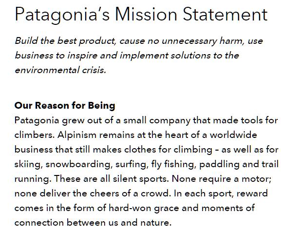 pantagonia-mission-statement