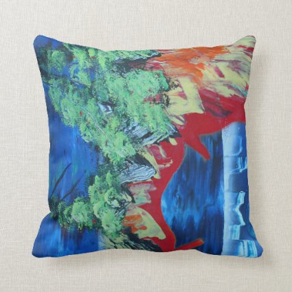 tree flame sky shield planet spacepainting throw pillows