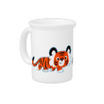 Cute Cartoon Tiger on The Prowl Pitcher