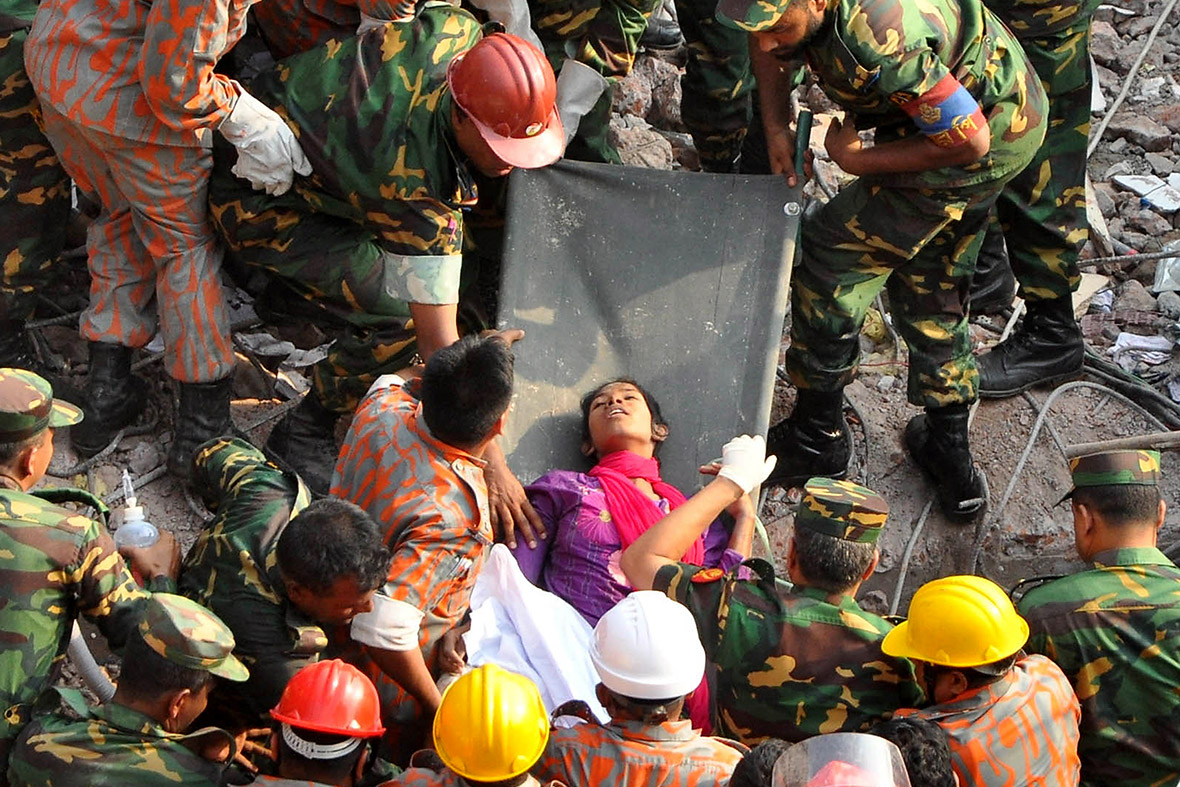 May 10, 2013: Miracle survivor Reshma is pulled from the rubble, 17 days after the building collapsed, astonishing workmen who had been searching for bodies