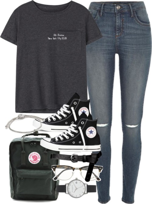 Outfit for school by ferned featuring blue jeansMANGO pocket...