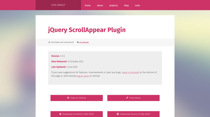 jQuery ScrollAppear Plugin