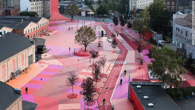 The area is due for a refurbishment next year to enhance the color scheme and to make it more slip-resistant for pedestrians and cyclists.