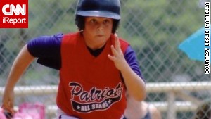 Garrett Buckelew playing baseball before being diagnosed.