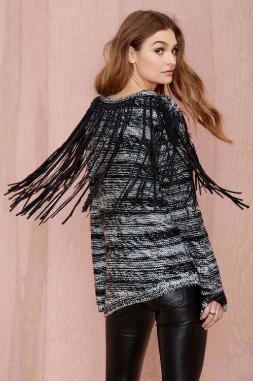 Blank NYC Flying Fringe Sweater by Nasty Gal...