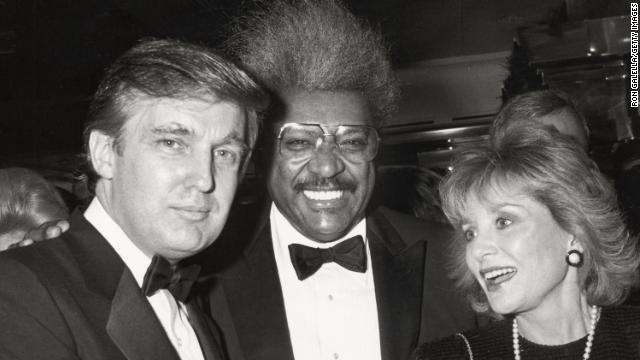 Donald Trump, Don King and Walters on December 12, 1987.