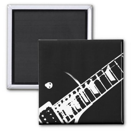 guitar neck stamp black and white refrigerator magnet