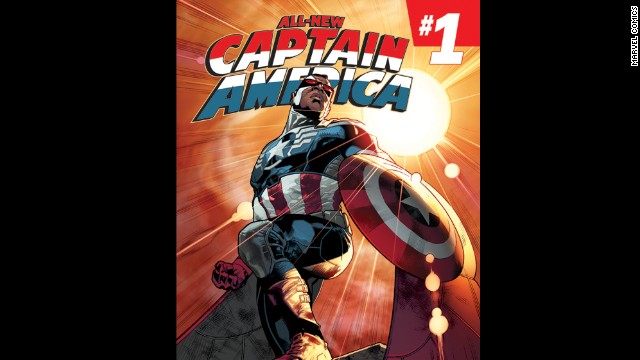 Sam Wilson, best known to fans of the "Captain America" comic books and movies as the Falcon, is officially taking over the role of the Captain in the comic books. The guy who used to wear the suit, Steve Rogers, is no longer able to serve as the superhero. Here's a look at Sam Wilson's big debut in the first issue of "All-New Captain America."
