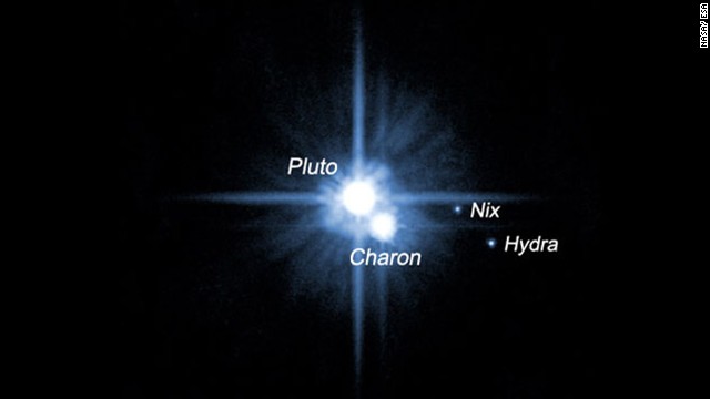 NASA's Hubble Space Telescope discovered two more moons orbiting Pluto in 2005. The moons, called Nix and Hydra, are about two to three times farther from Pluto than Charon. Charon was discovered in 1978.