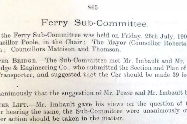 The Ferry Sub-Committee minutes from 1907