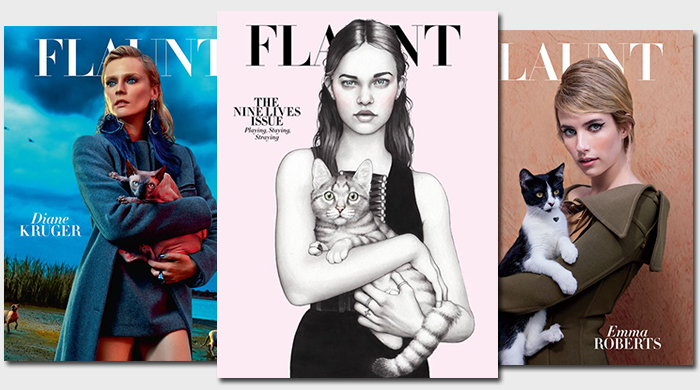 Кошкин дом: "кошачьи" обложки нового выпуска Flaunt