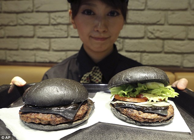 Grubs up: Choose between the all-black Kuro Pearl or the Kuro Diamond with lettuce, onion and tomato