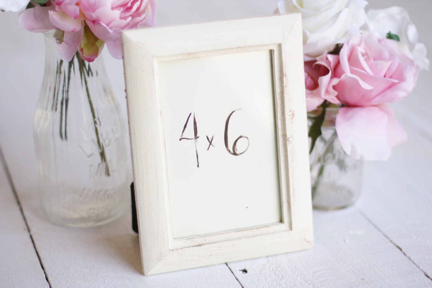 Shabby Chic Wedding Frame 4x6 Rustic Table Number Sign (item 14004)