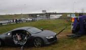 Vuelco. Un hombre murió al volcar con su Audi R8, en Rosario (Gentileza La Capital). 