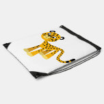 Cute Happy Cartoon Cheetah Drawstring Back Pack Cinch Bag
