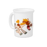Lively Cartoon Pinto Horse Pitcher