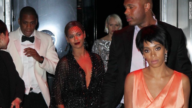 <strong>May 5:</strong> Rapper Jay Z, at left in the white jacket, and his sister-in-law Solange Knowles, at right in the orange dress, reportedly had an altercation at New York's Standard Hotel. Security camera footage that appeared on TMZ didn't tell the whole story, but there are <a href='http://ift.tt/1nKWpku'>plenty of pictures of the two leaving the party</a> along with Jay Z's wife, Beyonce. 